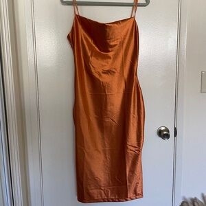 Burnt Orange Mid Length Dress